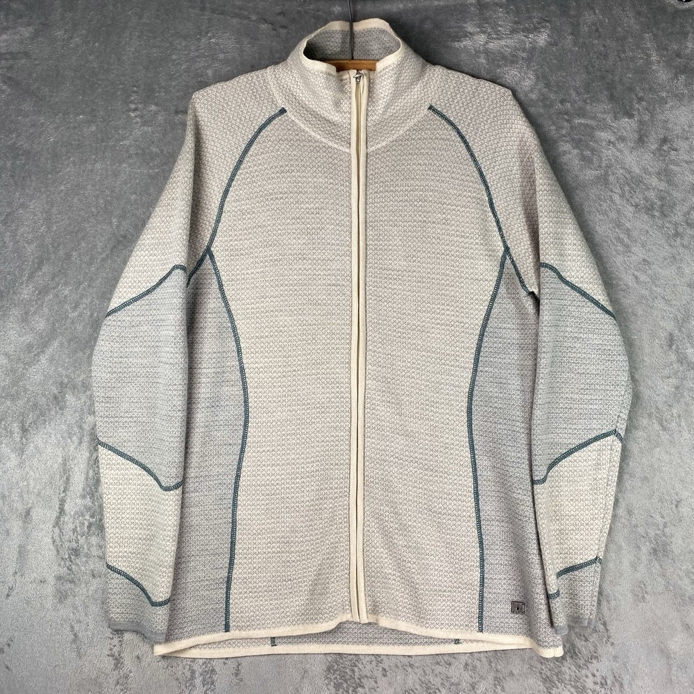 Smartwool Sweater Womens XL Gray Alamosa Merino Wool Full Zip Jacket Layer *READ
